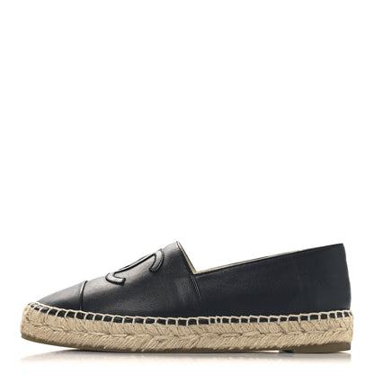 Chanel Lambskin CC Espadrilles 37 Dark Navy 1 of 11