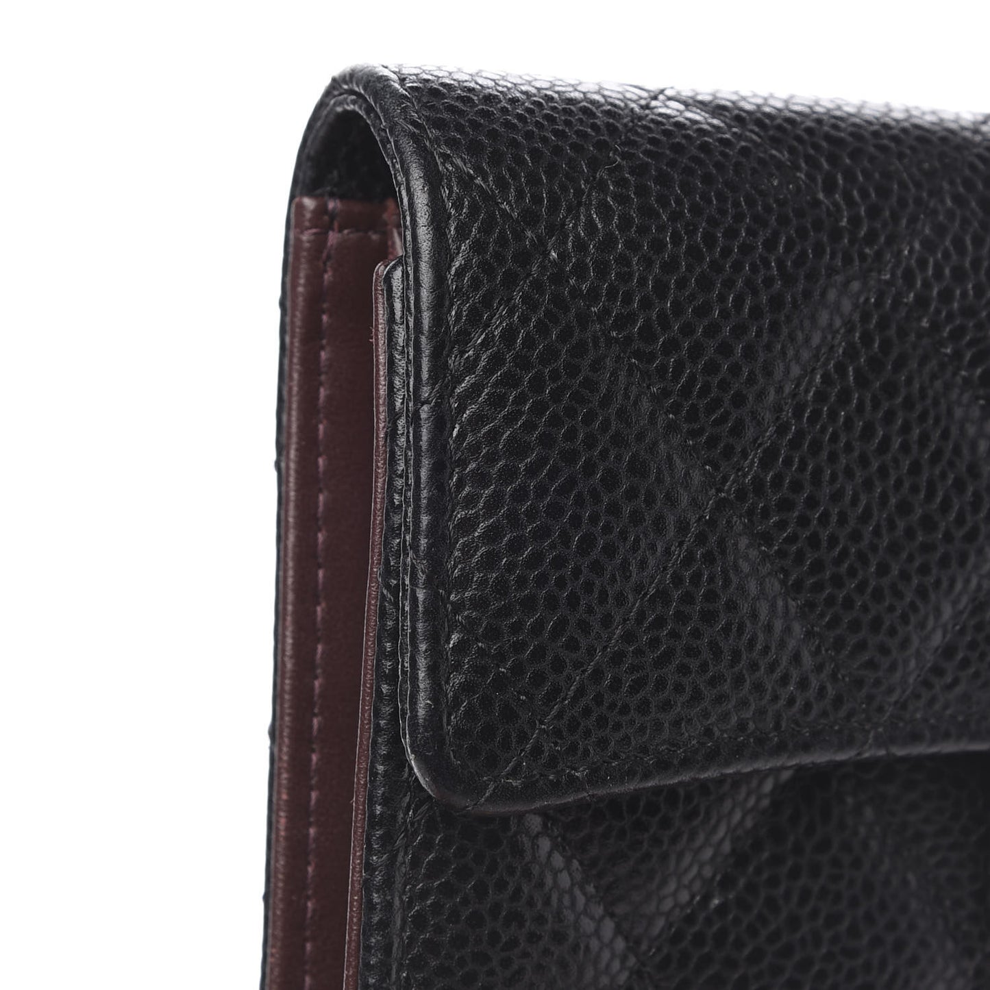 Caviar Quilted Medium Flap Wallet Black