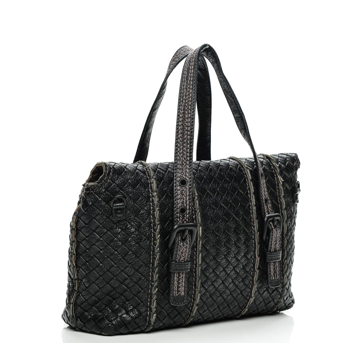 Cervo Intrecciato Satchel Nero Black