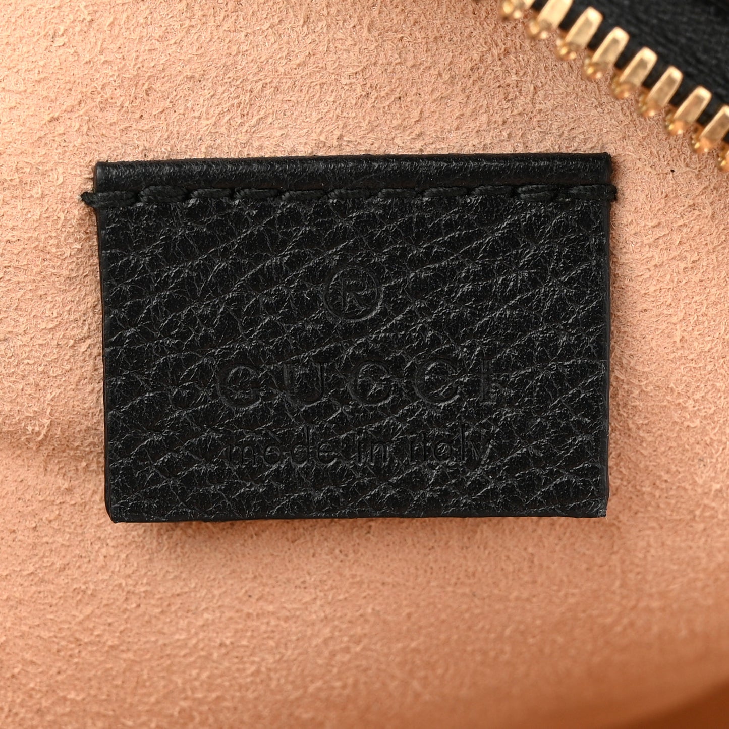 Grained Calfskin Web Mini Ophidia Round Shoulder Bag Black