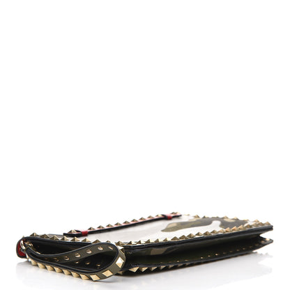 Valentino Garavani Nappa Canvas Camouflage Rockstud Wristlet Clutch Verde Rouge 4 of 10