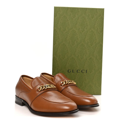 Gucci Supple Lambskin Mens Chain Interlocking G Loafers 9.5 Cuir 10 of 10