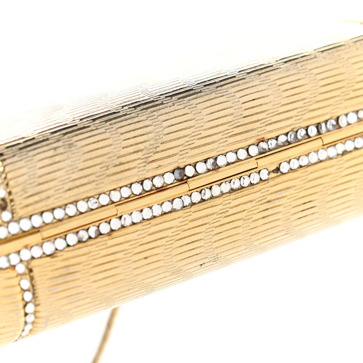 Judith Leiber Crystal Minaudiere Clutch Gold 21 of 25