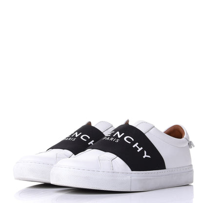 Givenchy Calfskin Band Logo Womens Urban Street Sneakers 37.5 White Black 3 of 10