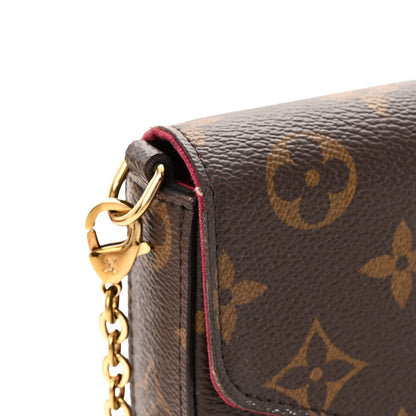 Louis Vuitton Monogram Pochette Felicie Chain Wallet Fuchsia 16 of 17
