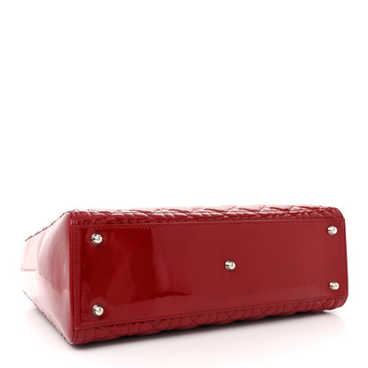 Christian Dior Patent Cannage Large Lady Dior Red 4 of 14