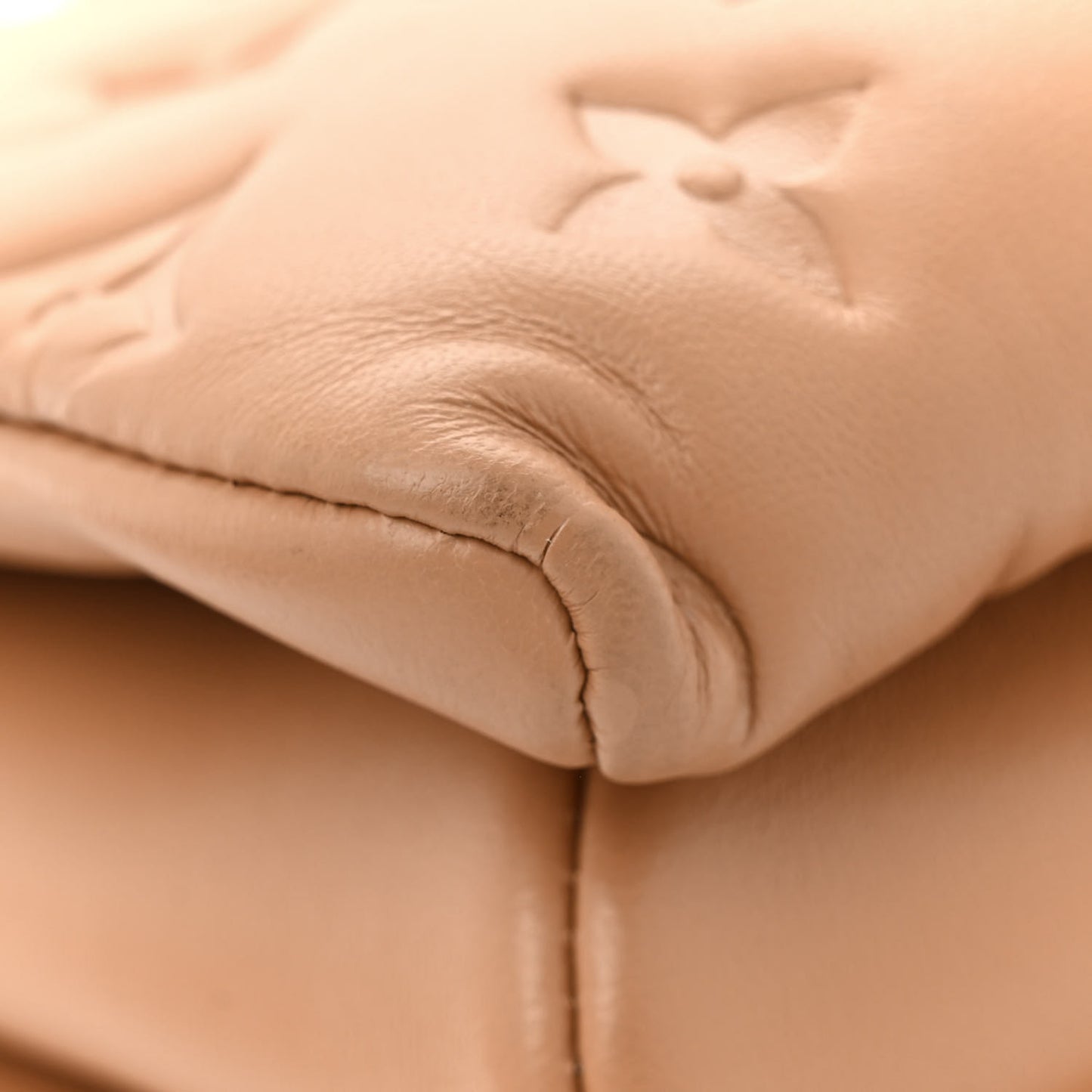 Lambskin Embossed Monogram Coussin PM Camel