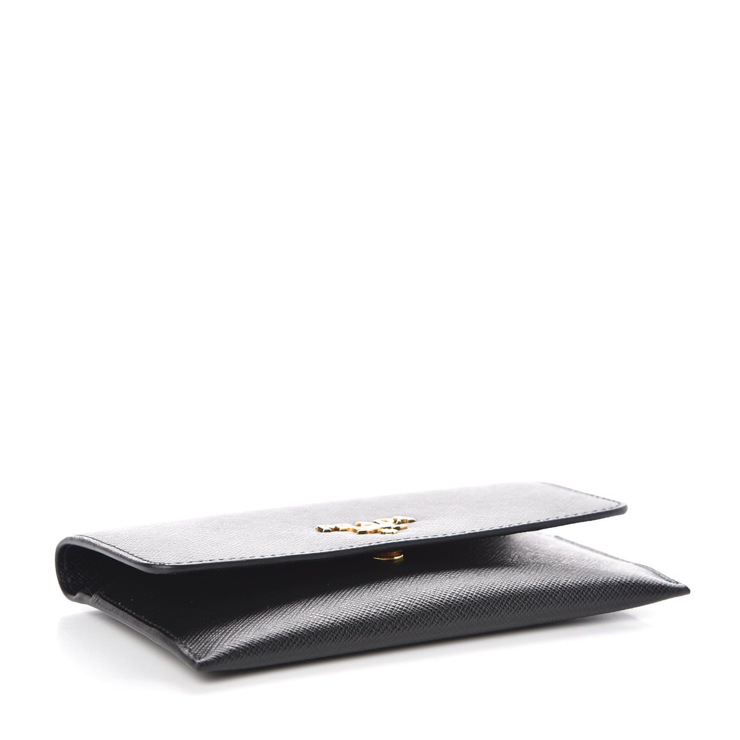 Saffiano Metal Flap Wallet Black