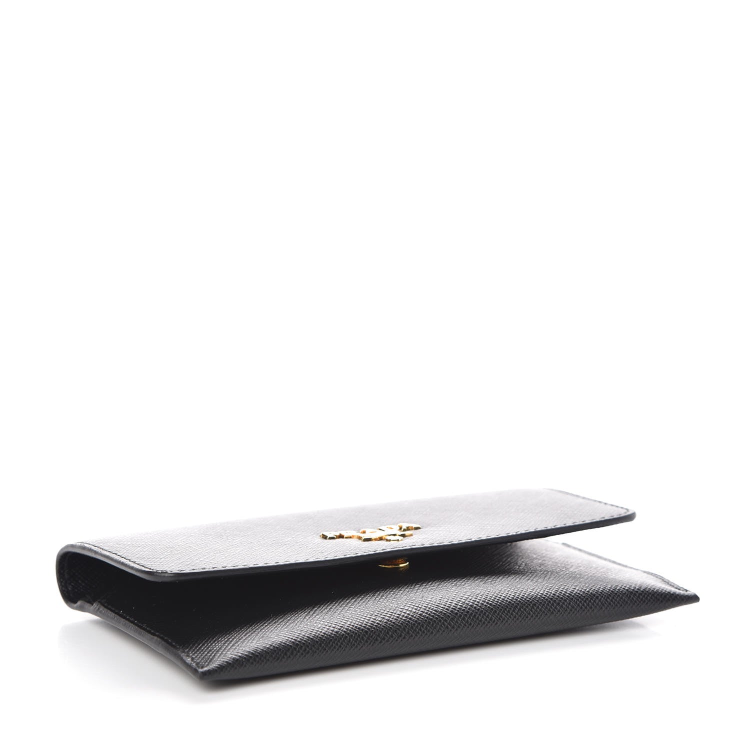 Prada Saffiano Metal Flap Wallet Black 4 of 8