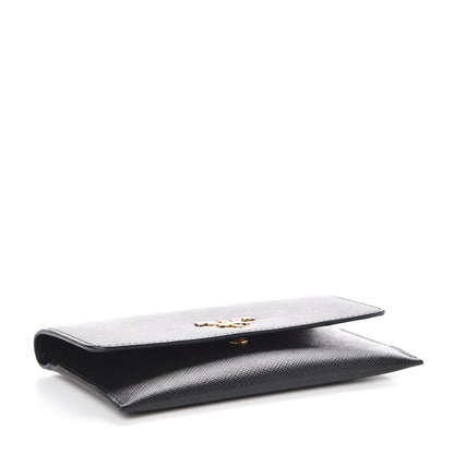Prada Saffiano Metal Flap Wallet Black 4 of 8
