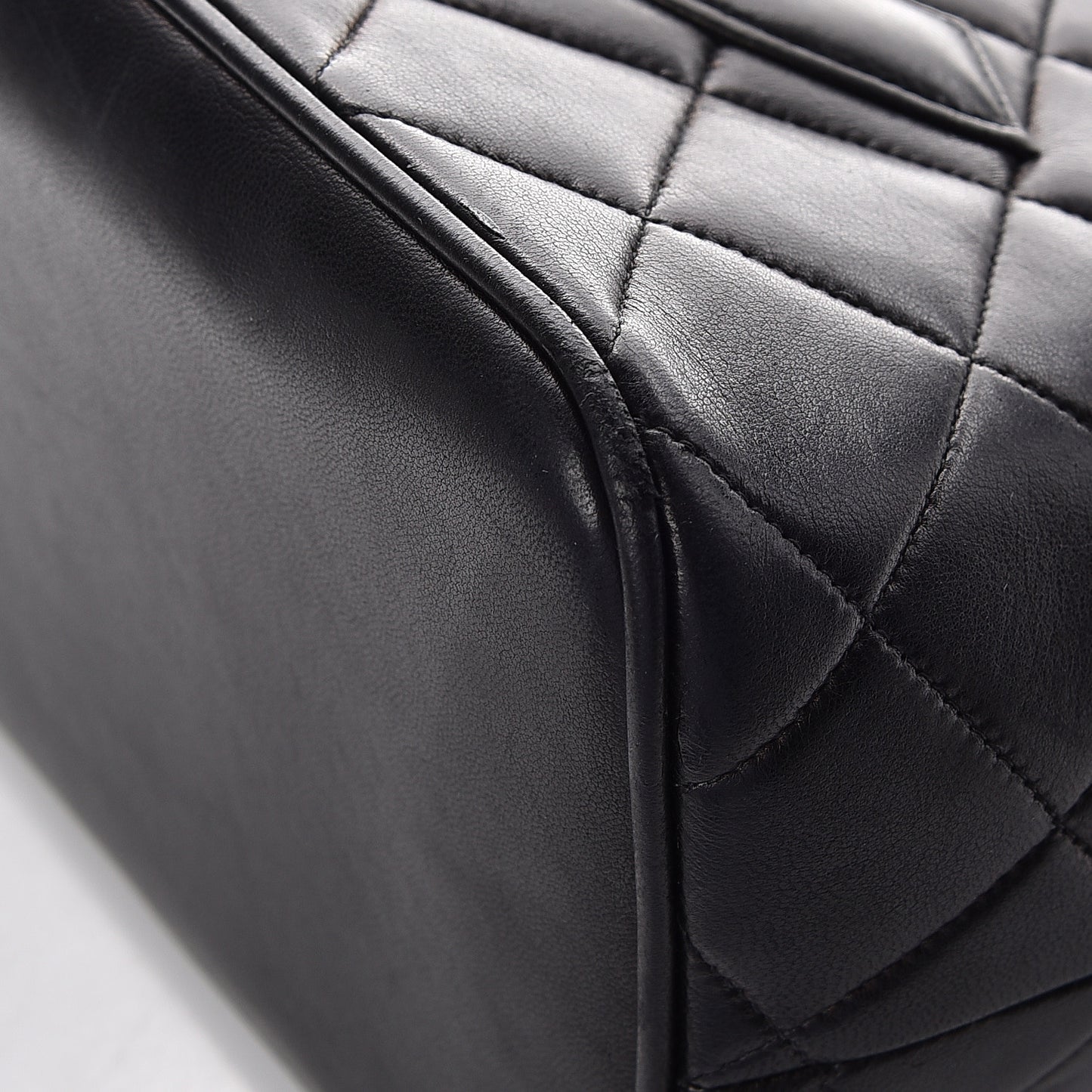 Lambskin Quilted Medallion Tote Black