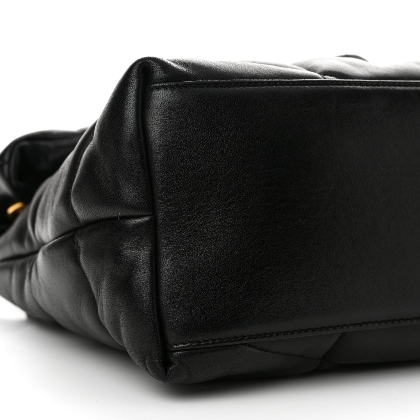 Lambskin Quilted Medium Loulou Puffer Monogram Chain Satchel Black