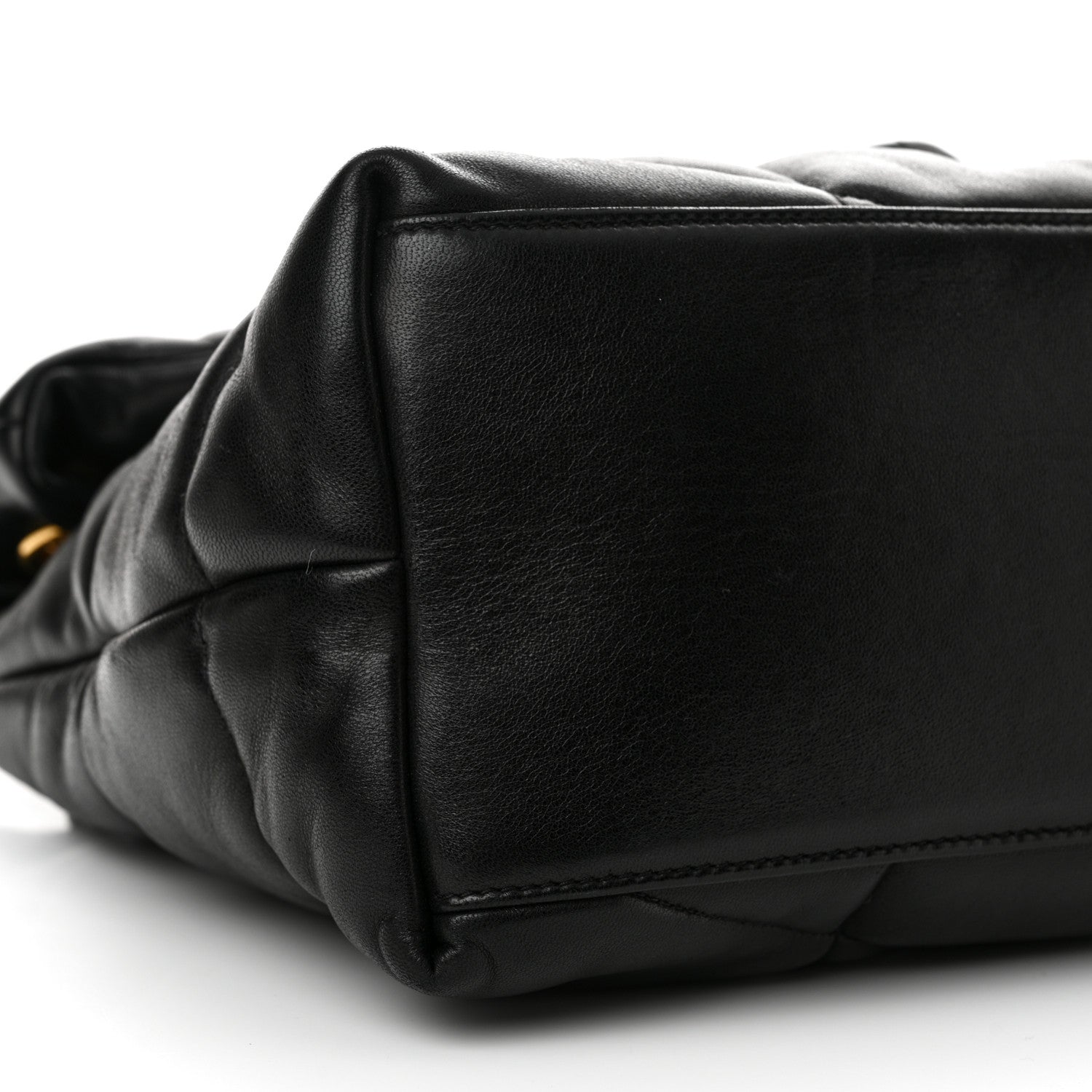 Saint Laurent Lambskin Quilted Medium Loulou Puffer Monogram Chain Satchel Black 9 of 10