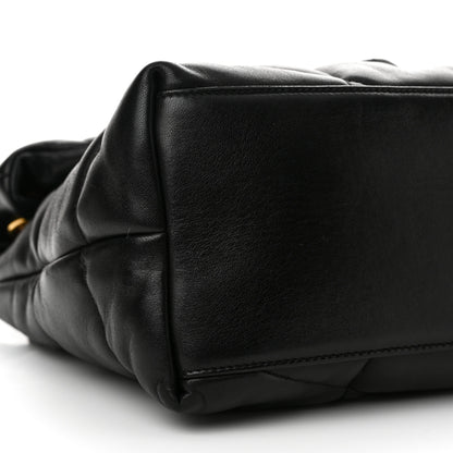 Saint Laurent Lambskin Quilted Medium Loulou Puffer Monogram Chain Satchel Black 9 of 10