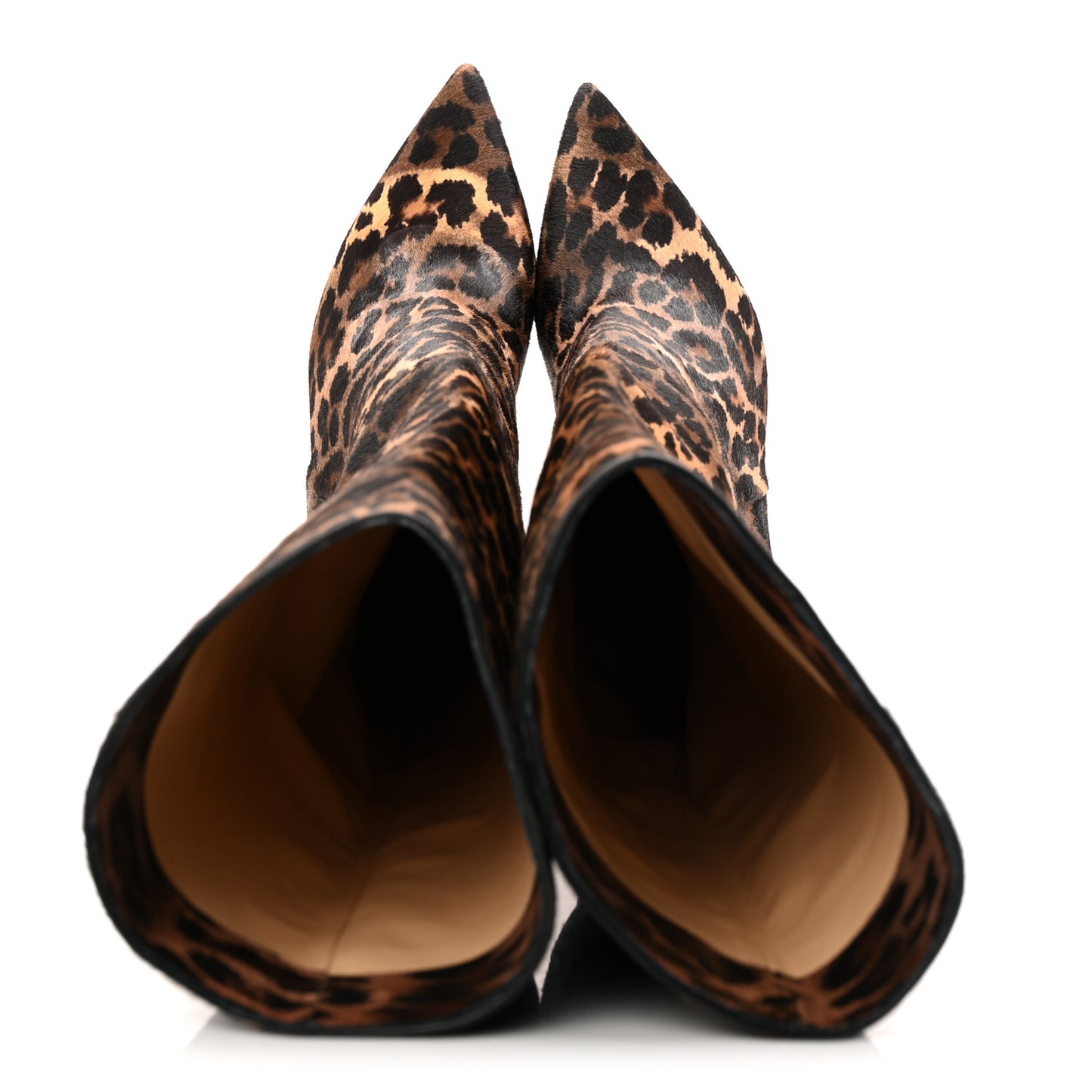Pony Hair Leopard Print Astrilarge Botta Knee Boots 41 Brown Black