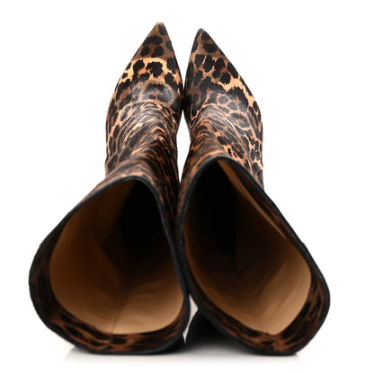 Christian Louboutin Pony Hair Leopard Print Astrilarge Botta Knee Boots 41 Brown Black 2 of 7