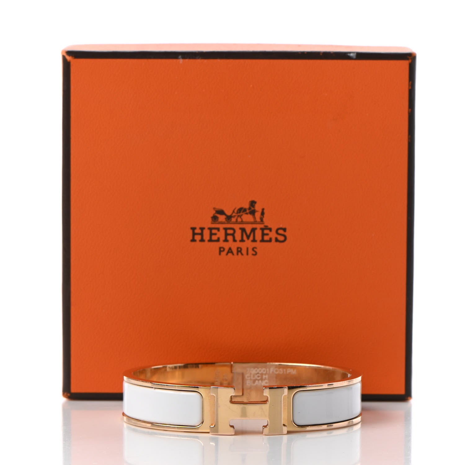 Hermes Enamel Narrow Clic Clac H Bracelet PM White 6 of 6