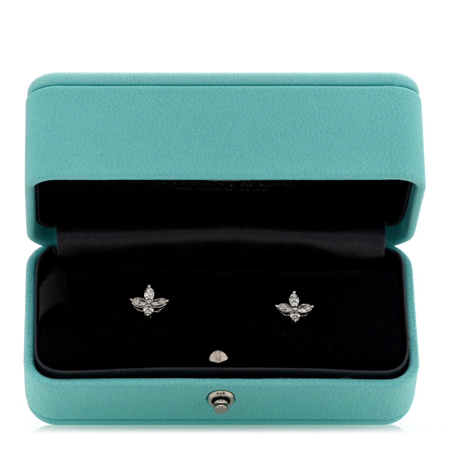 Tiffany Platinum Diamond .64ct Small Victoria Earrings 5 of 5