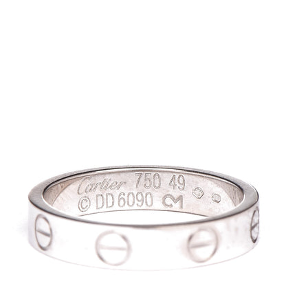 Cartier 18K White Gold 3.5mm LOVE Wedding Band Ring 49 4.75 4 of 4
