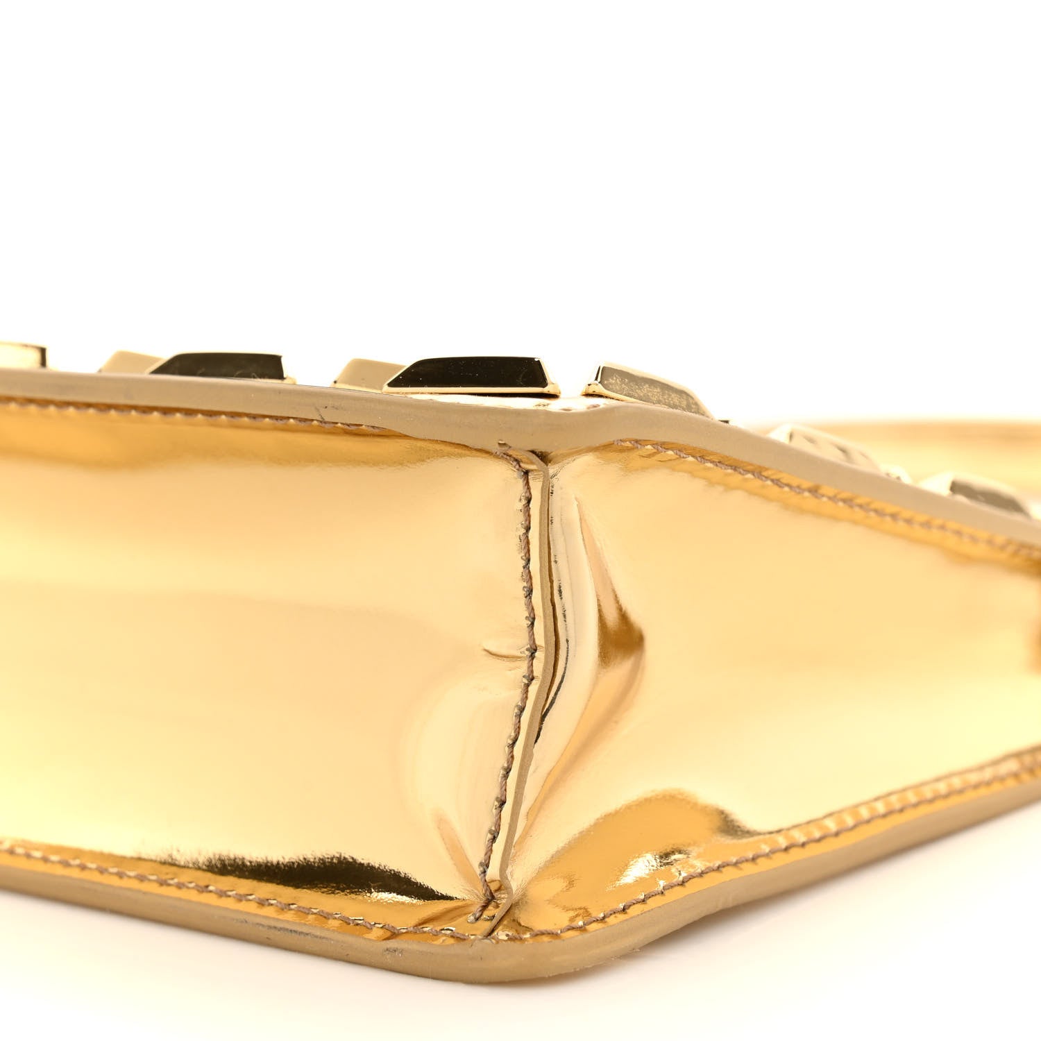 Prada Metallic Vitello Studded Mini Bag Platino 9 of 12