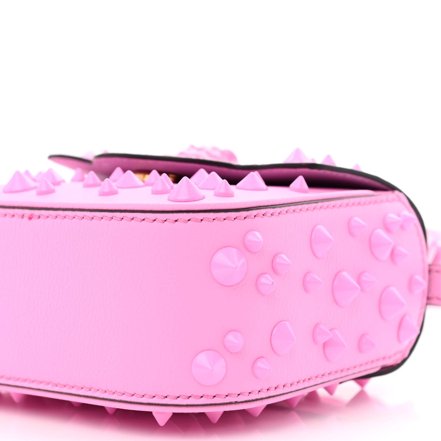 Grained Calfskin Spiked Micro La Medusa Bag Pink Paradise