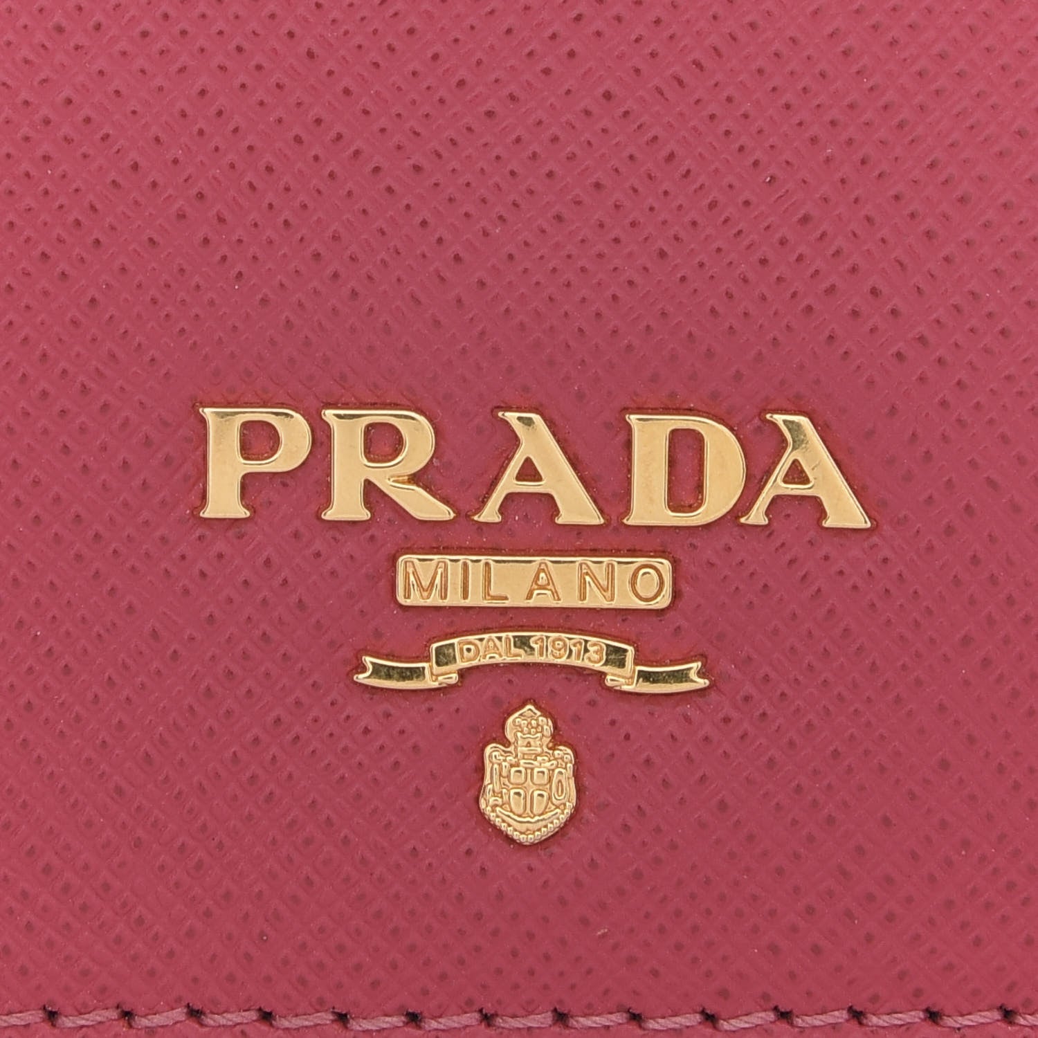 Prada Saffiano Metal Bi-Fold Wallet Peonia 7 of 8