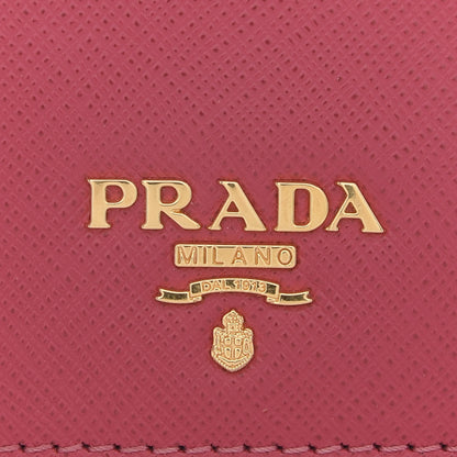 Prada Saffiano Metal Bi-Fold Wallet Peonia 7 of 8