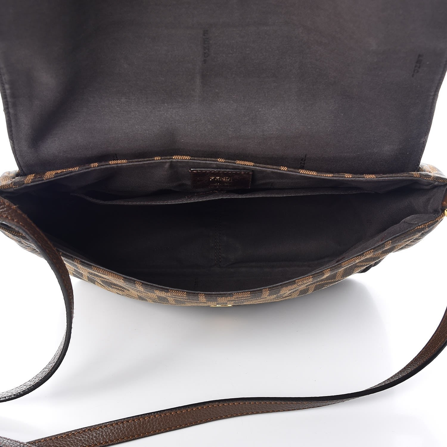 Fendi Zucca Vitello Artic Messenger Bag Tobacco Castagna 5 of 14