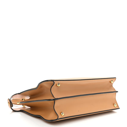 Fendi Vitello Seta Shiny Nappa Medium Peekaboo I SEE U Satchel Miele Scuro Light Rose 4 of 14