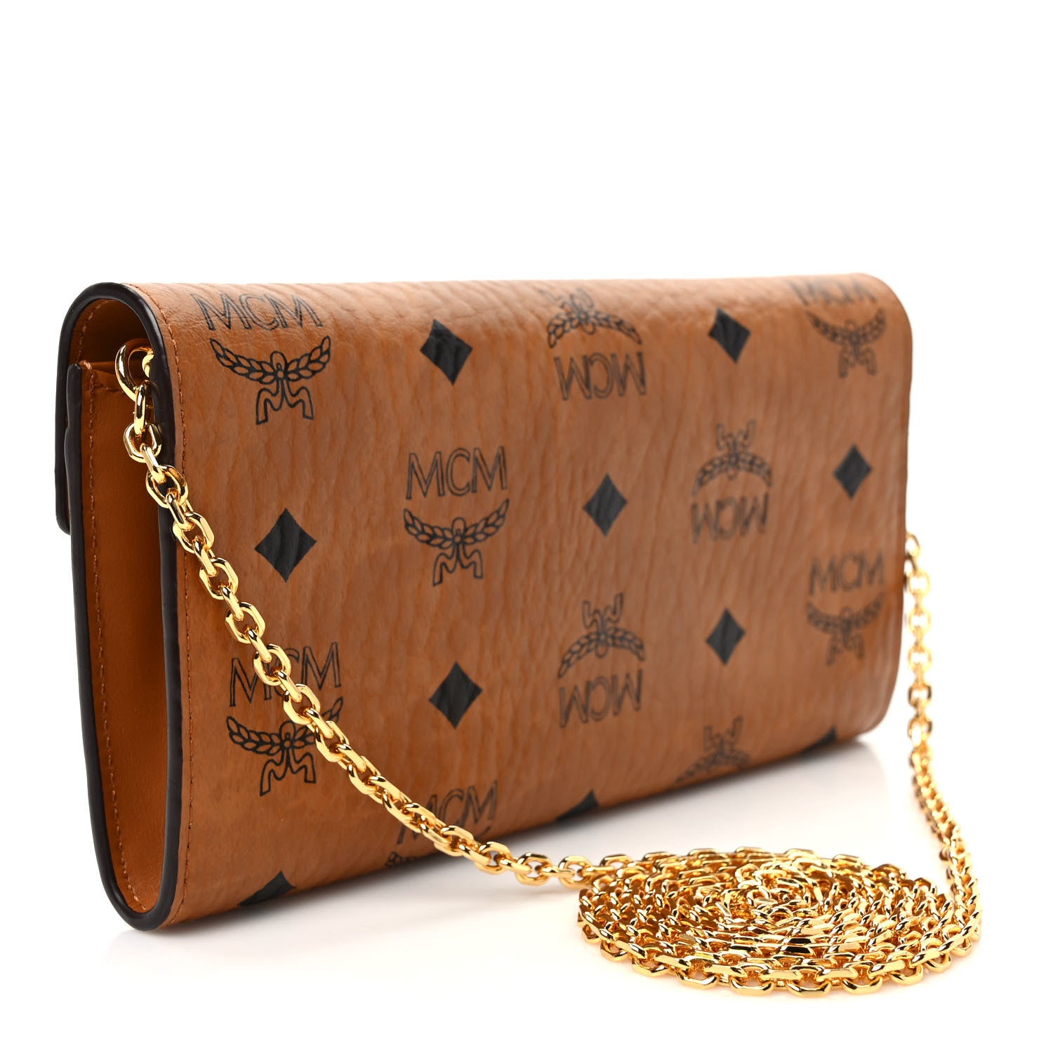 MCM Visetos Large Patricia Wallet On Chain Cognac 3 of 9