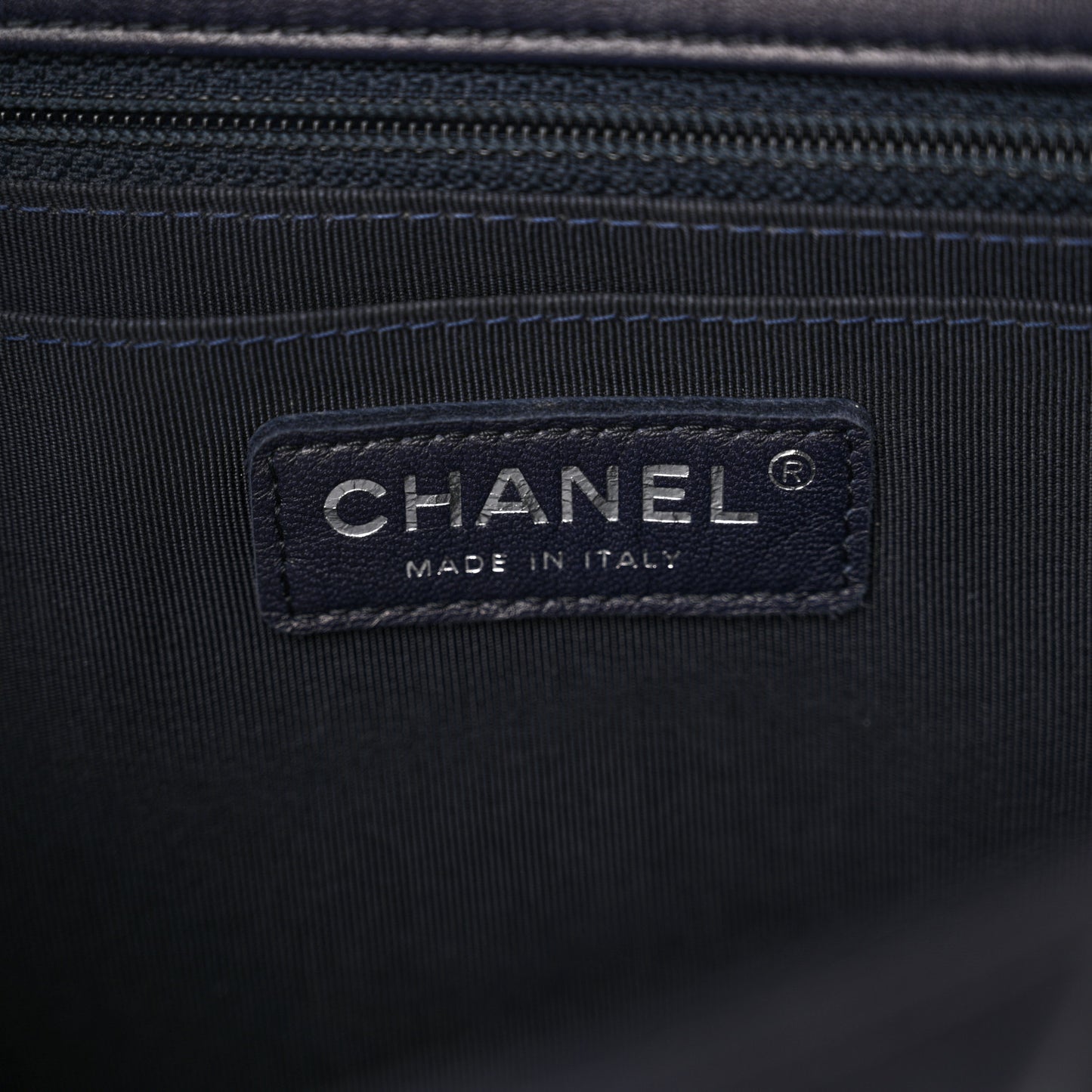 Calfskin Quilted Bi-Color Jumbo Flap Blue Black