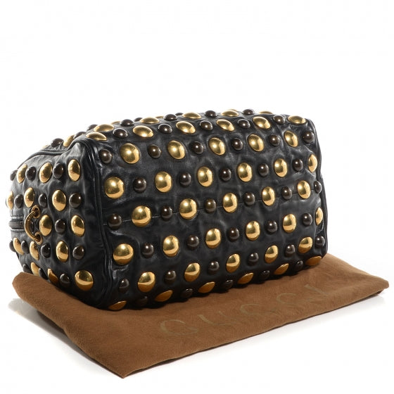 Leather Babouska Studded Medium Boston Black