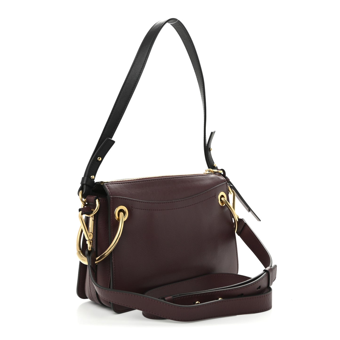 Calfskin Velvet Small Roy Bag Bordeaux
