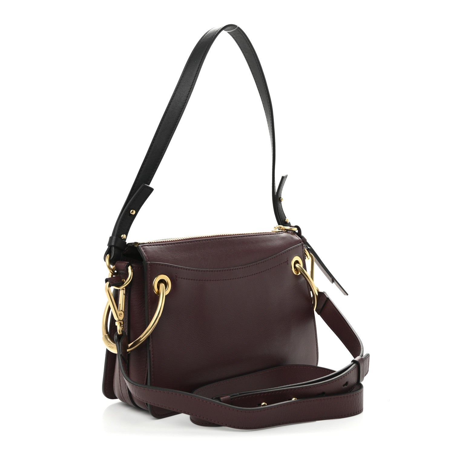 Chloe Calfskin Velvet Small Roy Bag Bordeaux 3 of 9