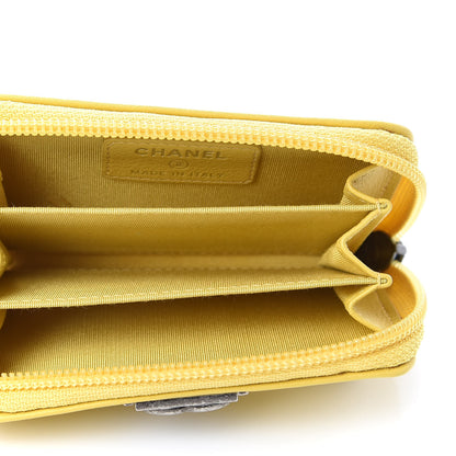 Chanel Lambskin Quilted Boy Zip Around Coin Purse Wallet Yellow 5 of 8