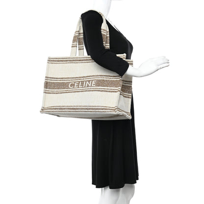 Celine Canvas Calfskin Jacquard Cabas Tobacco Tan 2 of 12