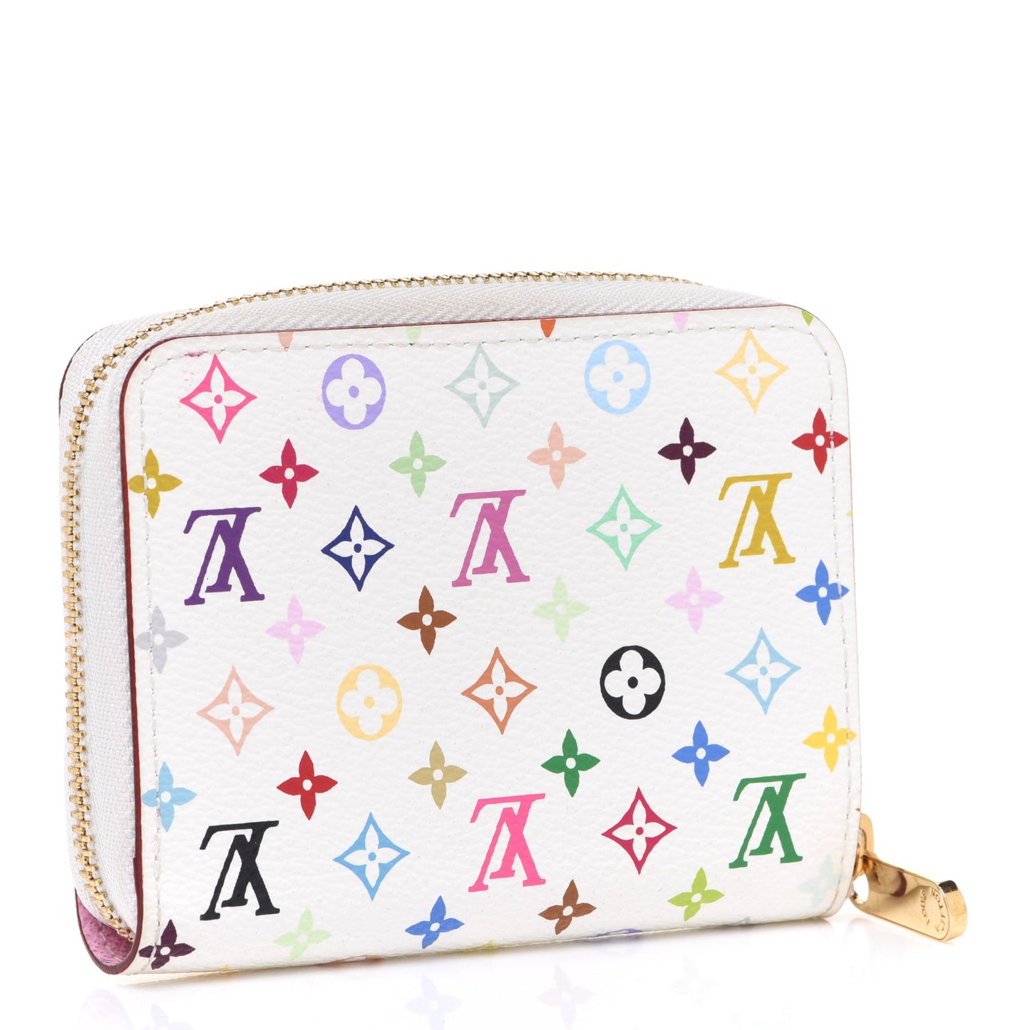 Monogram Multicolor Zippy Coin Purse Wallet White Litchi