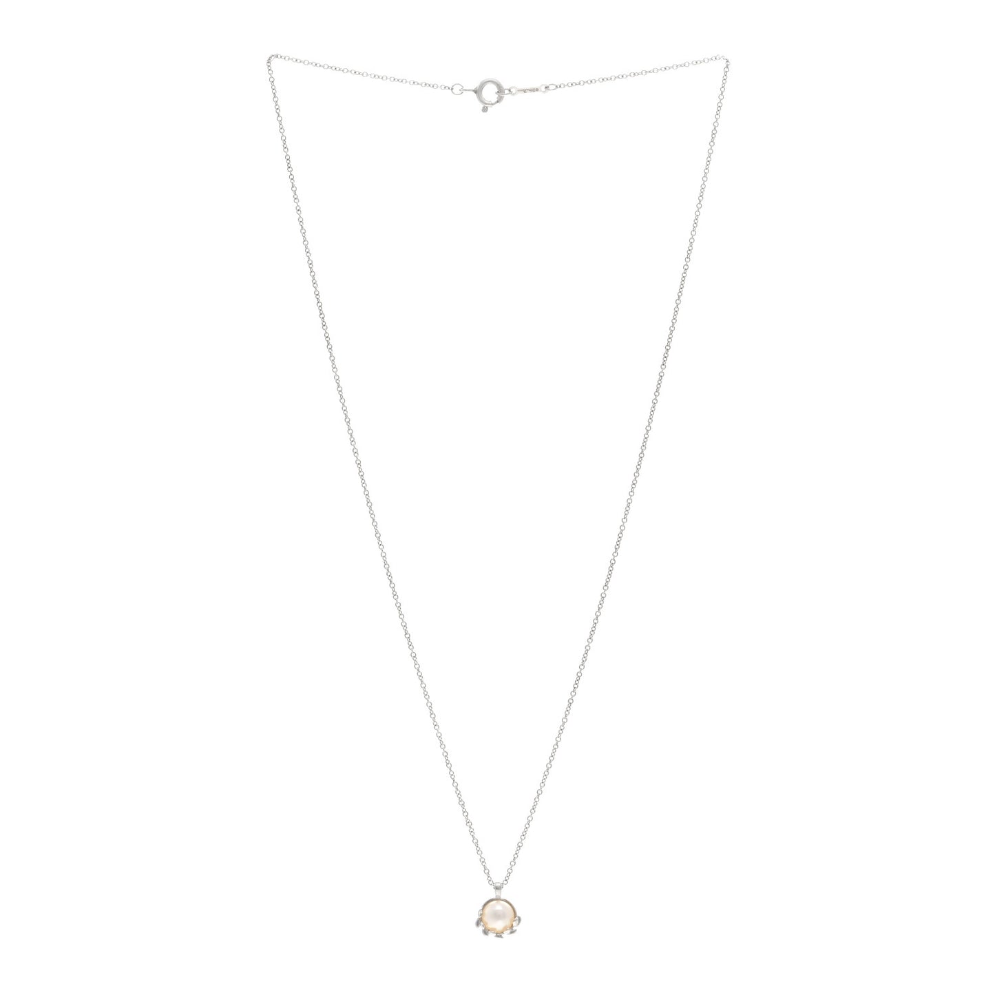 Sterling Silver Pearl Paloma Picasso Olive Leaf Pendant Necklace