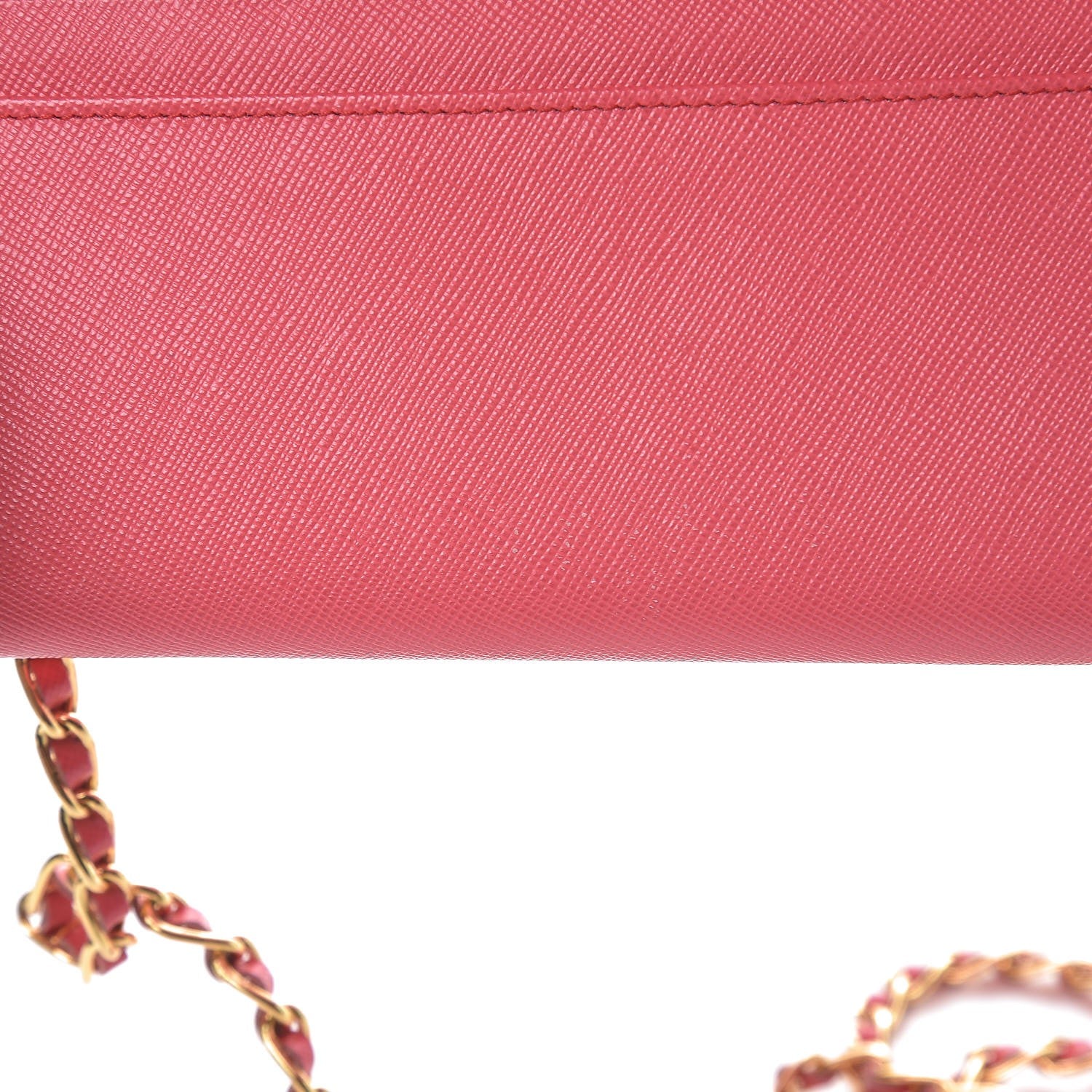 Prada Saffiano Metal Oro Chain Wallet Peonia 13 of 13