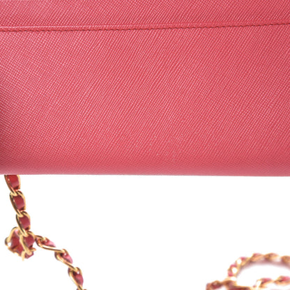 Prada Saffiano Metal Oro Chain Wallet Peonia 13 of 13