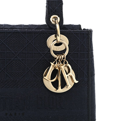 Christian Dior Canvas Embroidered Cannage Medium Lady D-Lite Navy 7 of 11