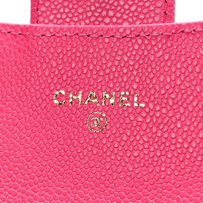 Chanel Caviar Quilted Flap Card Holder Wallet Fuchsia 6 of 8