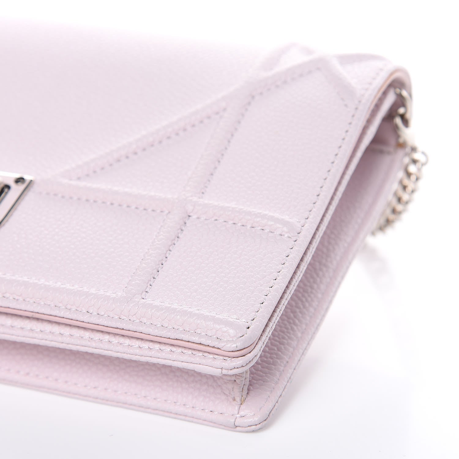 Christian Dior Grained Calfskin Diorama Wallet on Chain Pouch Rose Poudre 9 of 11