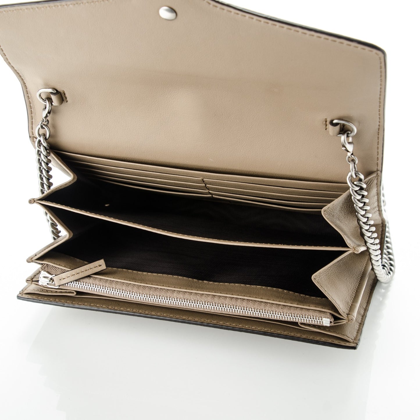 GG Supreme Monogram Mini Dionysus Chain Wallet Beige Taupe