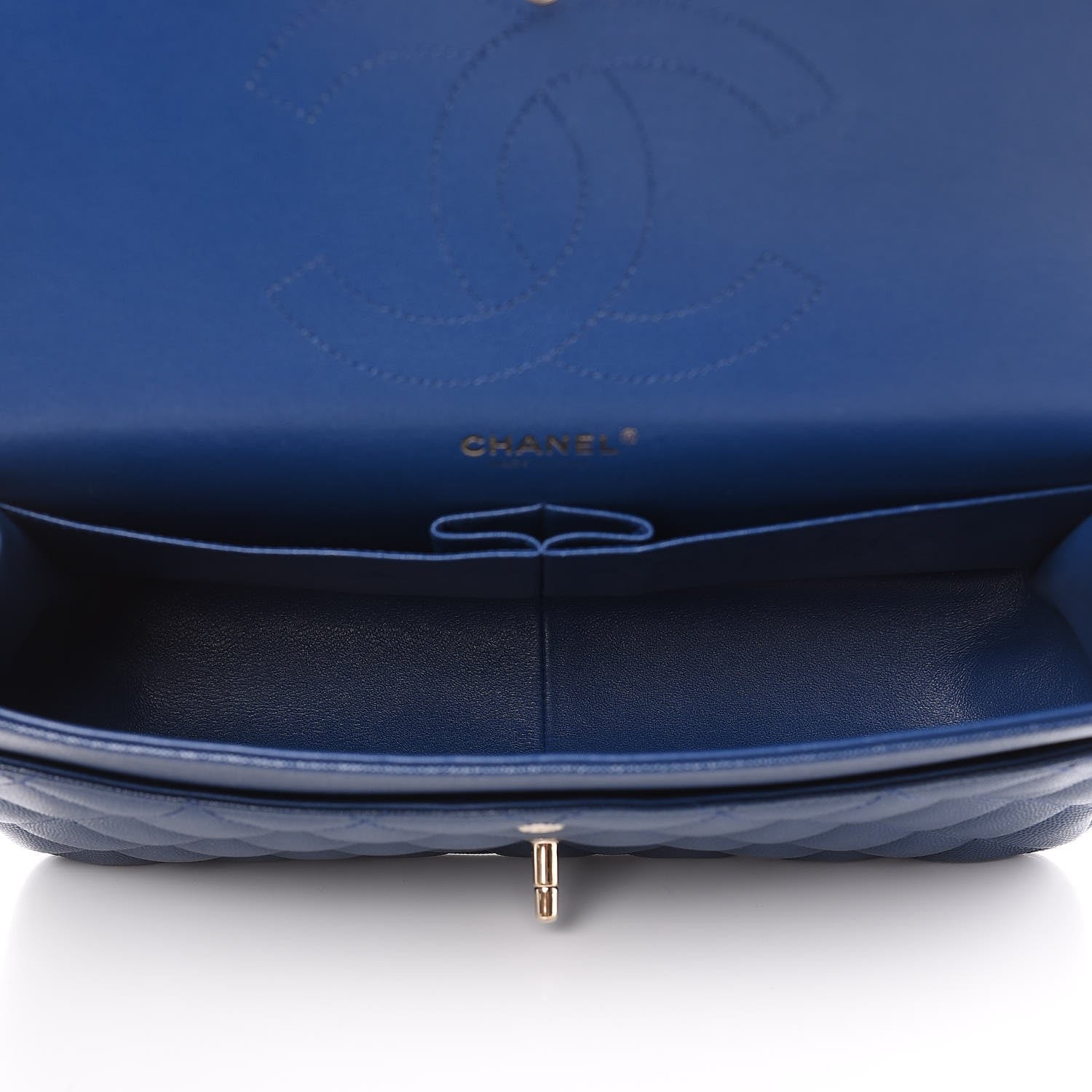 Chanel Caviar Quilted Jumbo Double Flap Navy 5 of 11