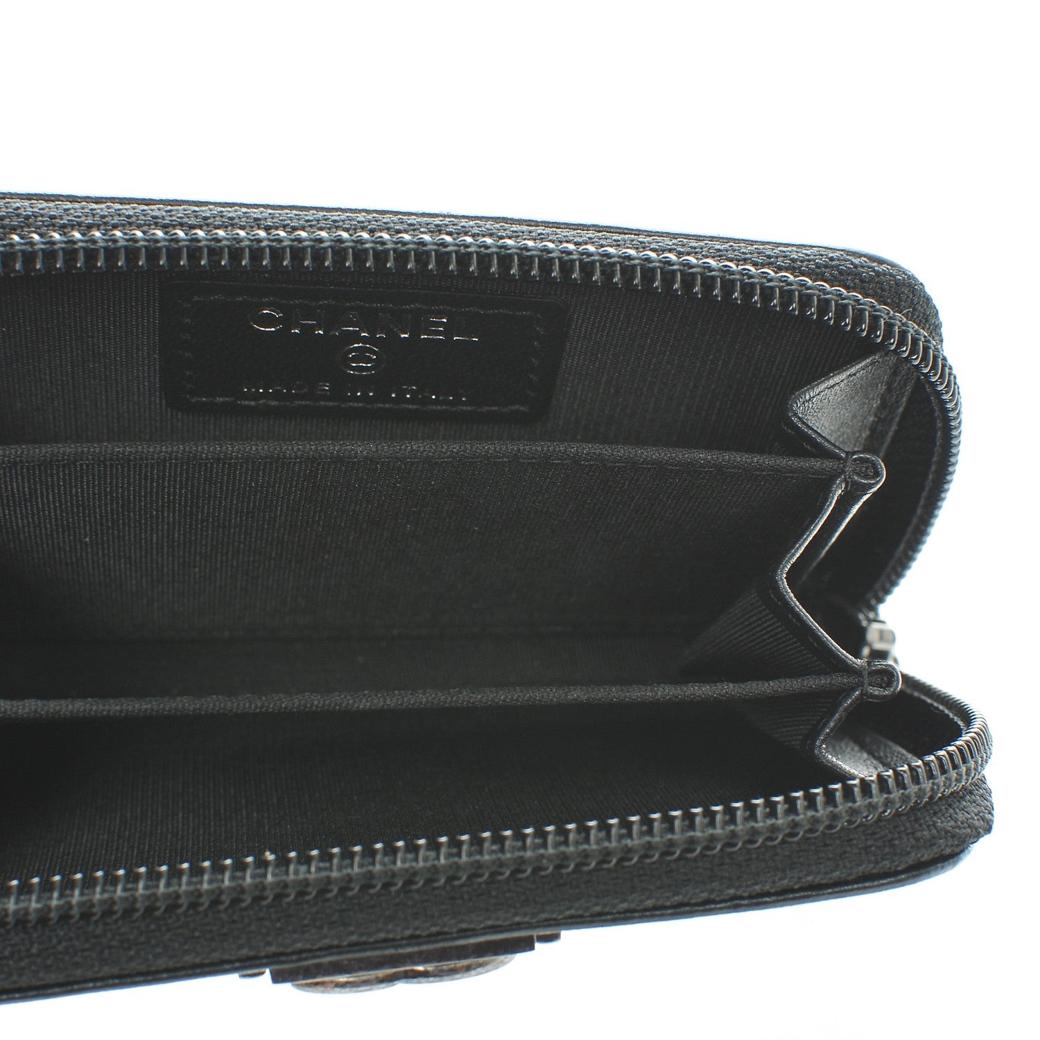 Chanel Lambskin Quilted Zip Around Boy Coin Purse Wallet Black 5 of 7