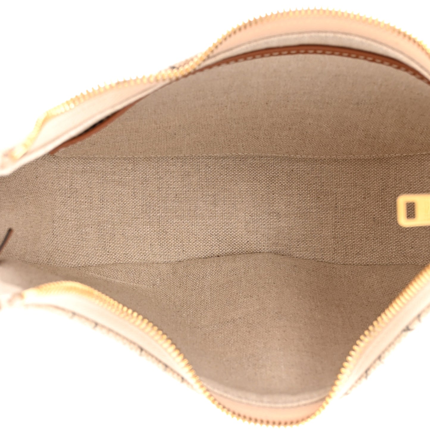 Canvas Calfskin All Over Print Medium Ava Shoulder Bag Natural Tan