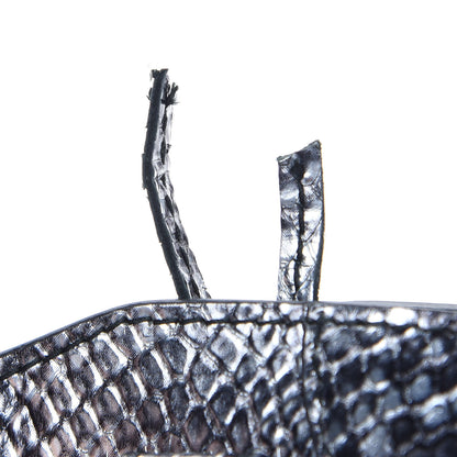 Balenciaga Metallic Calfskin Snakeskin Embossed Classic Silver Hardware Mini City Silver 10 of 10