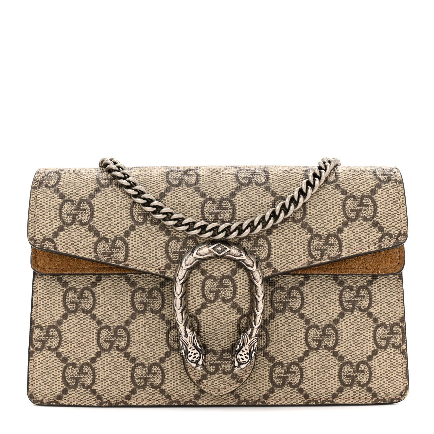 Gucci GG Supreme Monogram Super Mini Dionysus Shoulder Bag Taupe 1 of 13