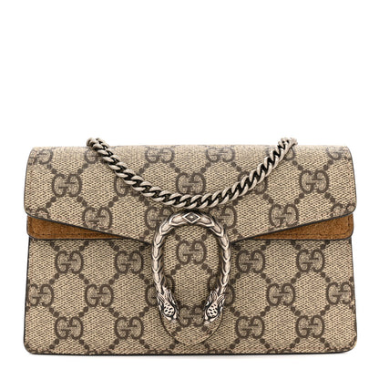 Gucci GG Supreme Monogram Super Mini Dionysus Shoulder Bag Taupe 1 of 13